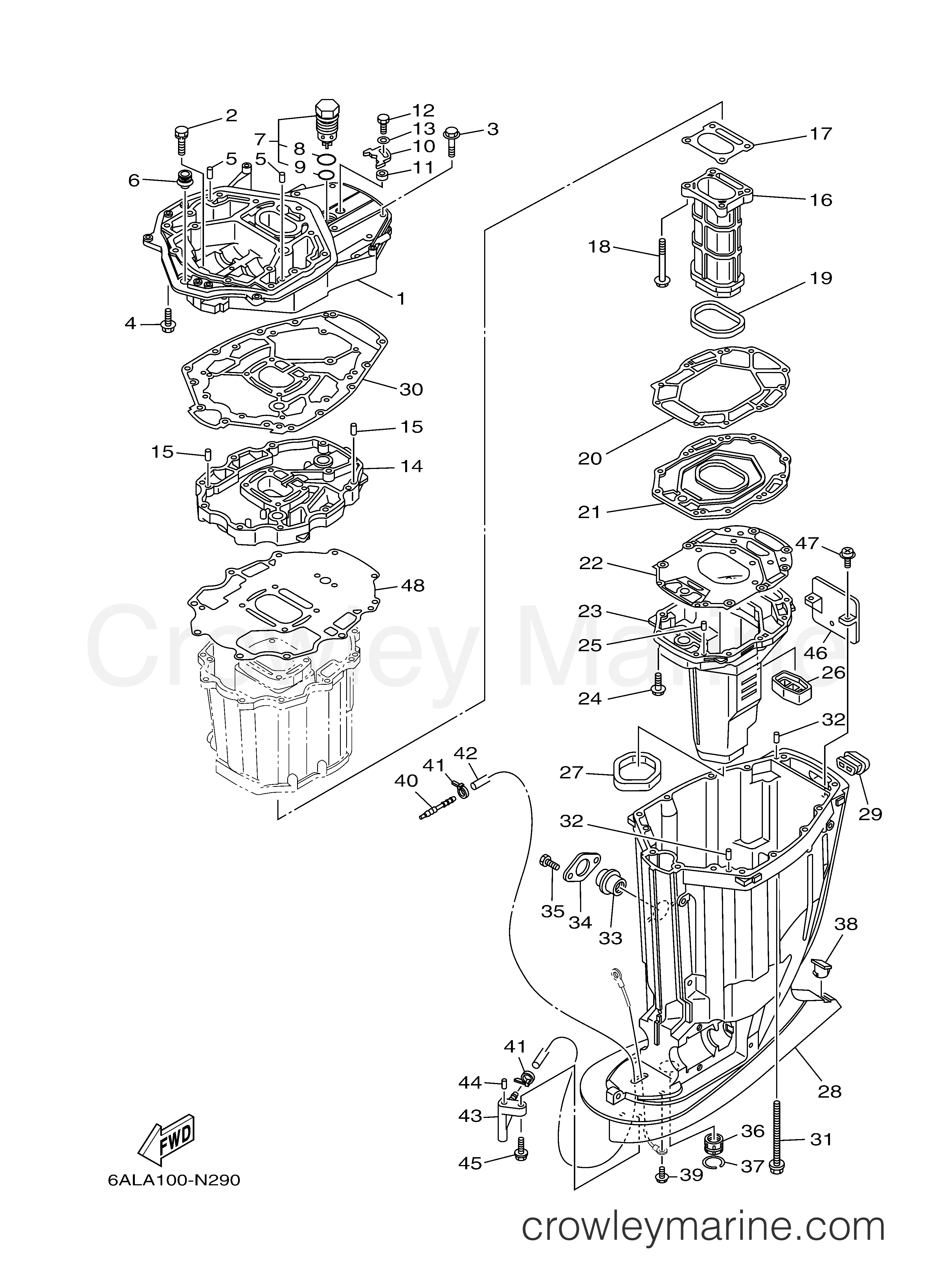 Yamaha Motors LF250XA - UPPER CASING
