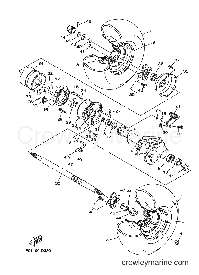 2005 ATV YFM250 - YFM250 (1P03) [010] - REAR WHEEL