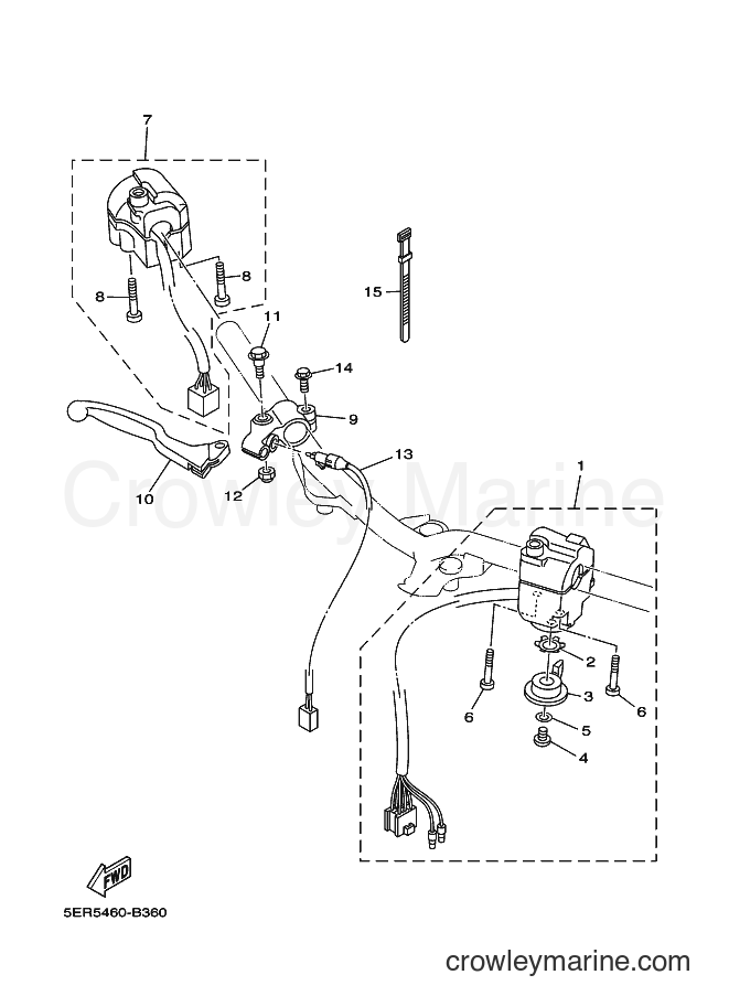 Yamaha Motors T105E (5ER5) [010] - HANDLE SWITCH & LEVER