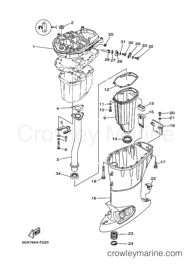 Yamaha Motors F50DETL (60A7) [040] - UPPER CASING