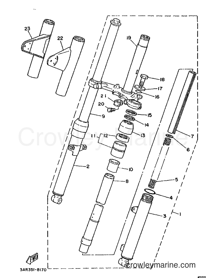 Yamaha Motors LB50-2AM (3WH1) [999] - FRONT FORK