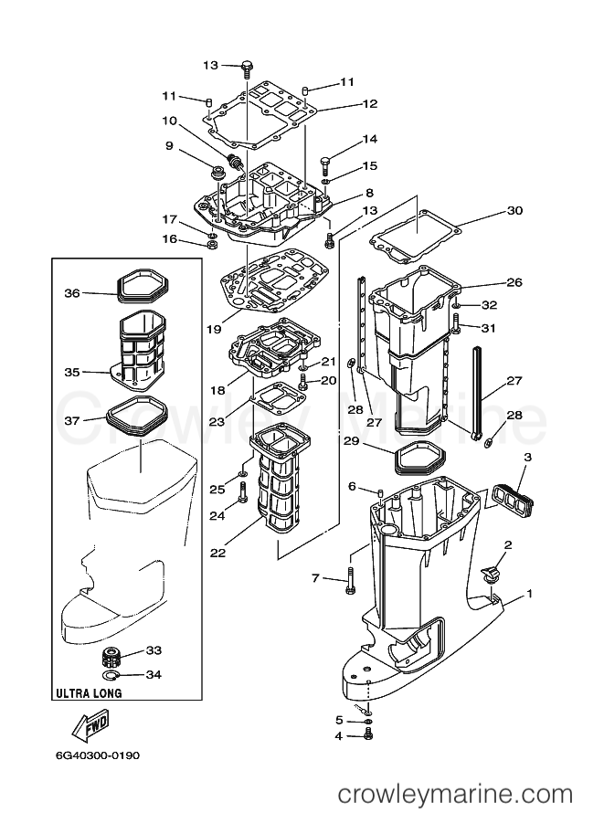 Yamaha Motors 150A (6G40) [080] - UPPER CASING