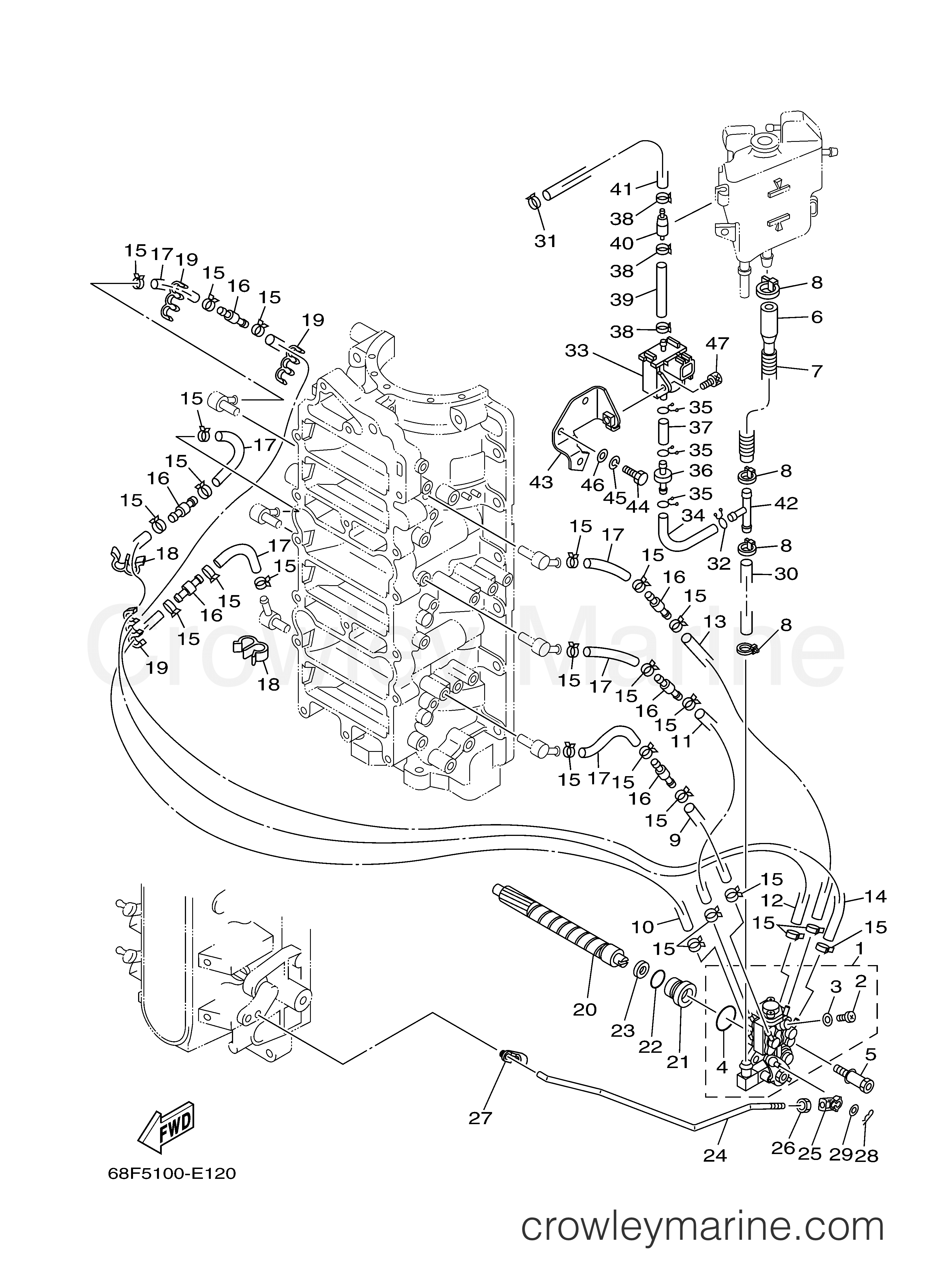 OIL PUMP 2011 Yamaha Outboard 150hp VZ150TLR Crowley Marine