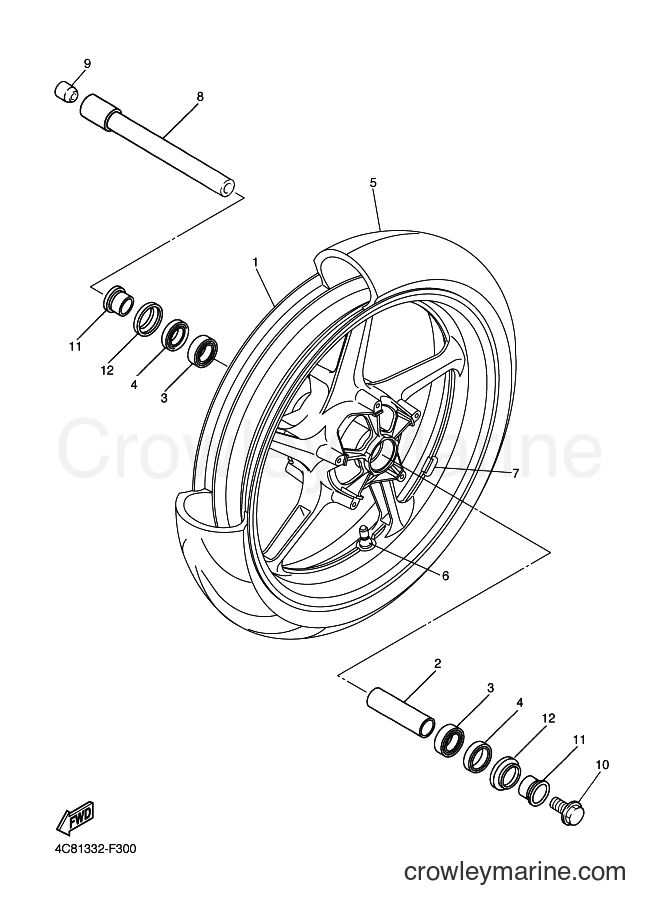 2008 Sport Bike YZF-R1 - YZF-R1 (4C8D) [010] - FRONT WHEEL