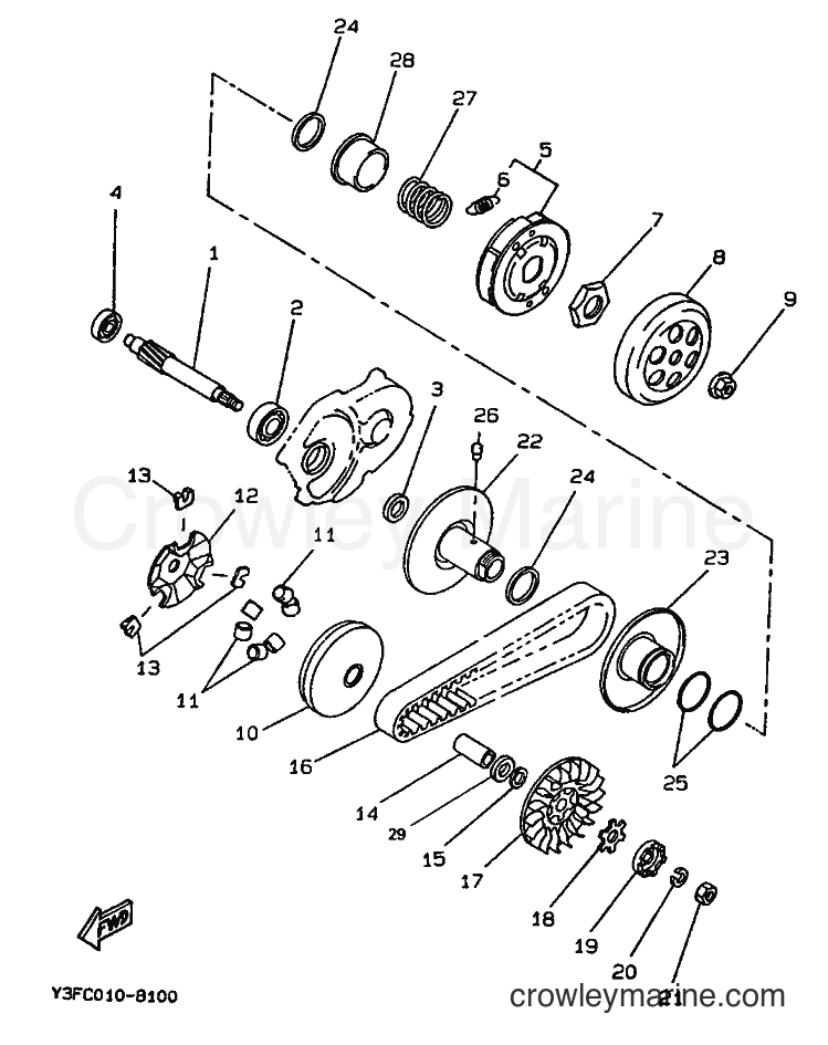 1992 Scooter CW50 - CW50 (3WV2) [999] - CLUTCH