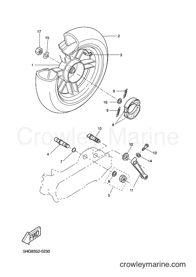 2003 Scooter CW50L - CW50L (5YA2) [040] - REAR WHEEL