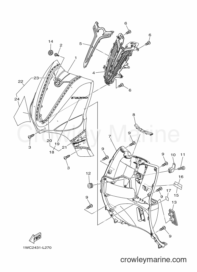 Yamaha Motors XC115S (1WC2) [010] - LEG SHIELD
