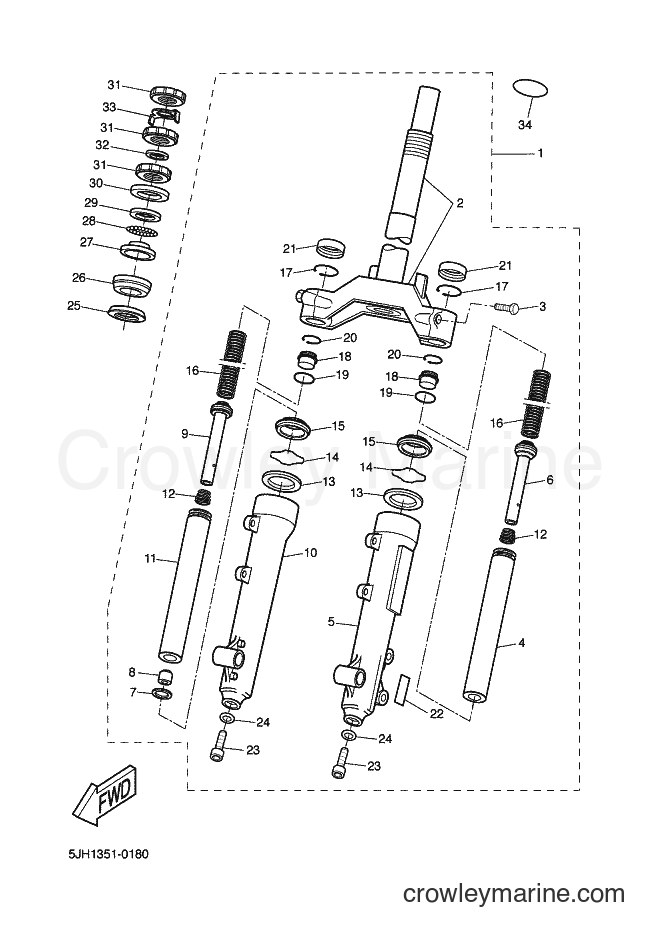 Yamaha Motors EW50 (5JH5) [020] - FRONT FORK