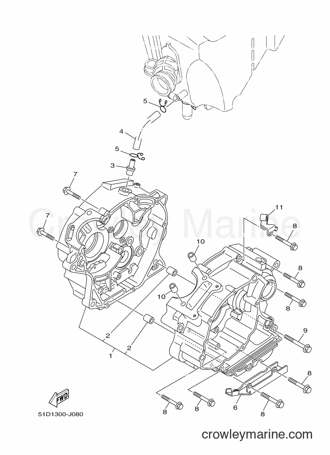 2012 Street Bike YBR125ED - YBR125ED (51D2) [010] - CRANKCASE