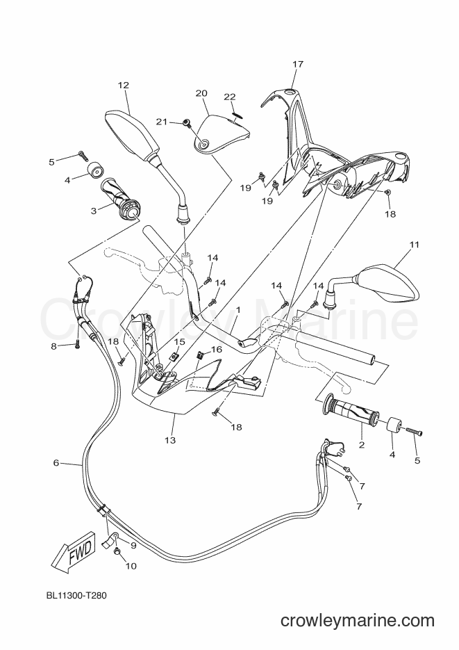 Yamaha Motors YP400RA (BL11) [060] - STEERING HANDLE & CABLE