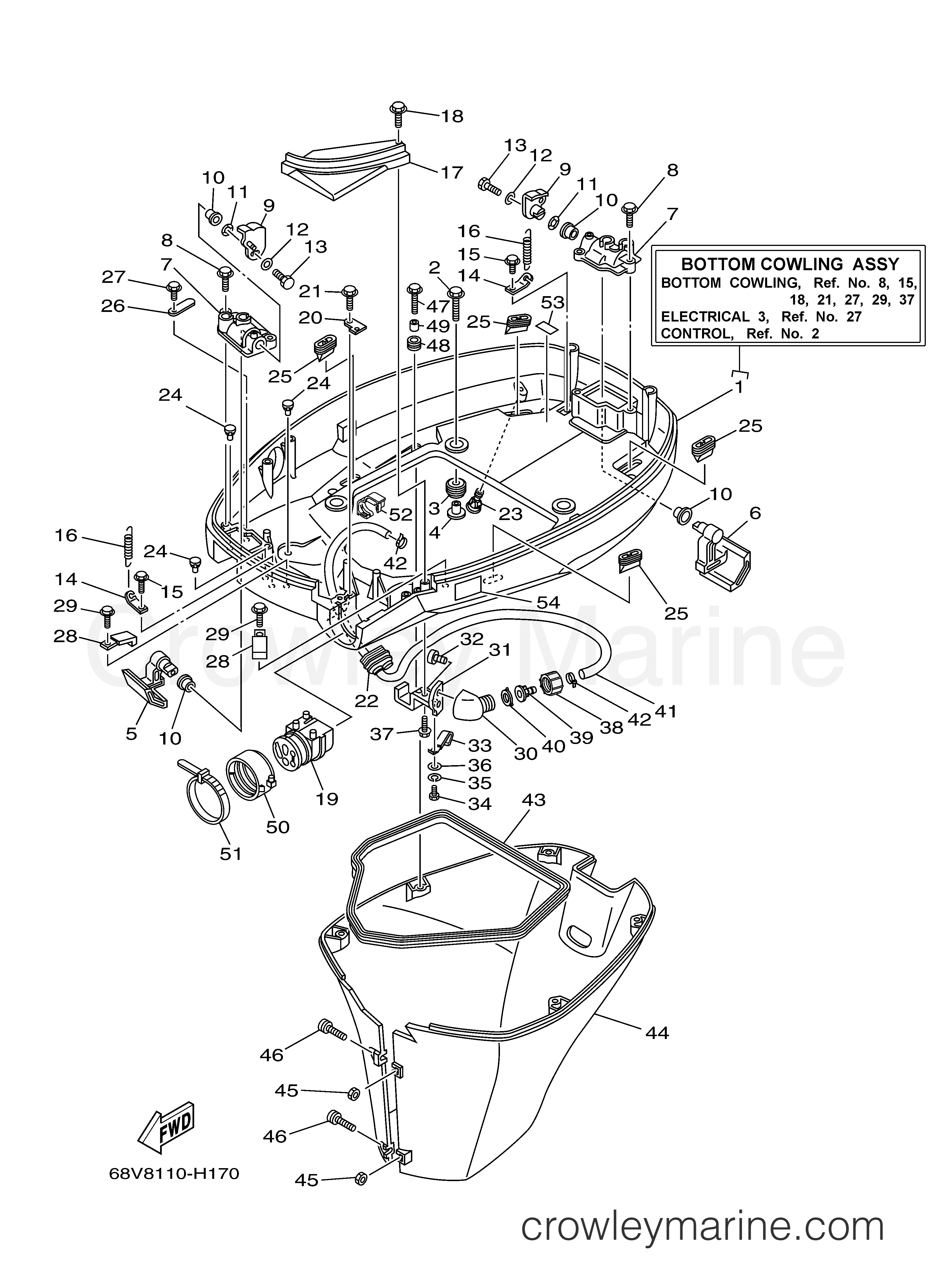 Yamaha Motors LF115TXR - BOTTOM COWLING