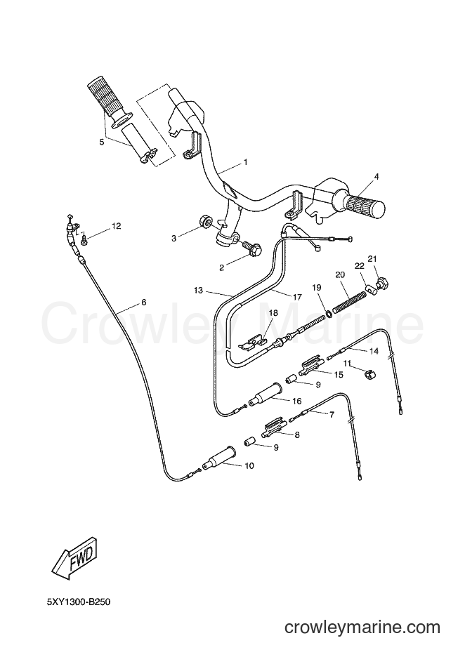 Yamaha Motors CW50L (5YA1) [040] - STEERING HANDLE & CABLE