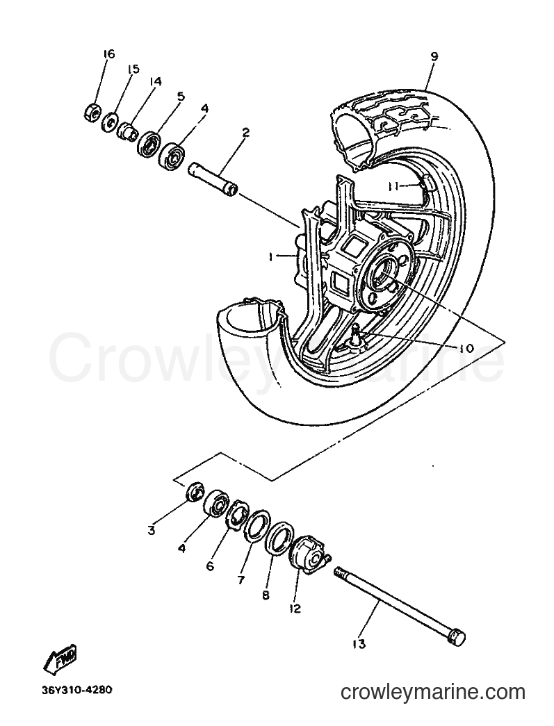1987 Sport Bike FJ1200 - FJ1200 (1TX) [99A] - FRONT WHEEL