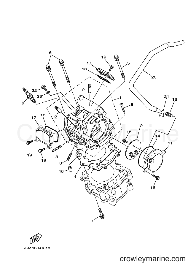 2012 ATV YXR700F - YXR700F (1RB2) [010] - CYLINDER HEAD