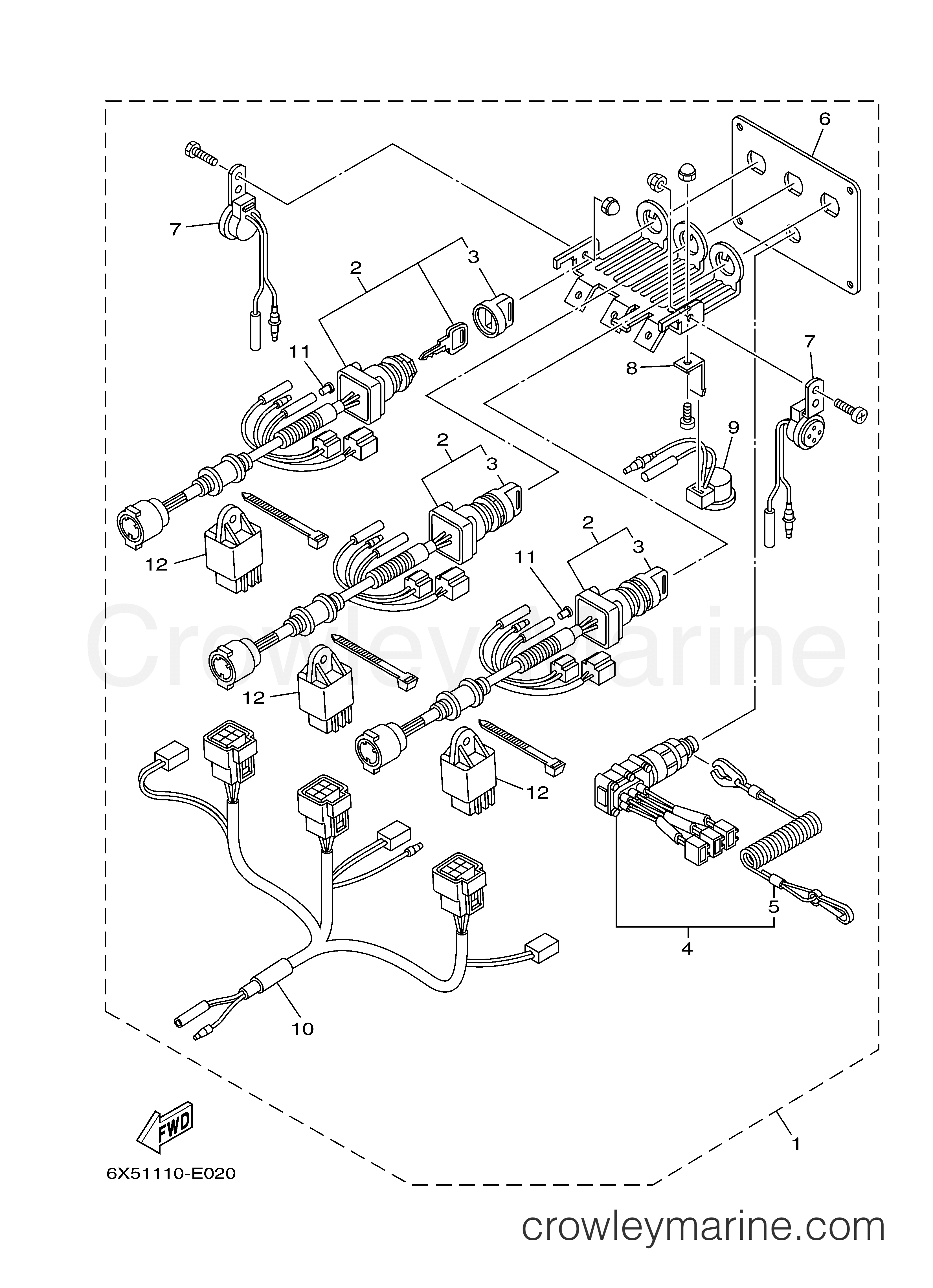 Yamaha Motors Rigging 2007 - ELECTRICAL SWITCH PANEL TRIPLE