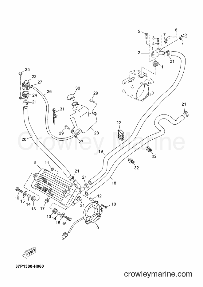 2013 Scooter YP250R - YP250R (1YS9) [020] - RADIATOR & HOSE