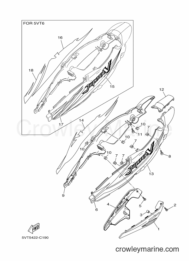 2004 Scooter T110E - T110E (5VT5) [010] - SIDE COVER