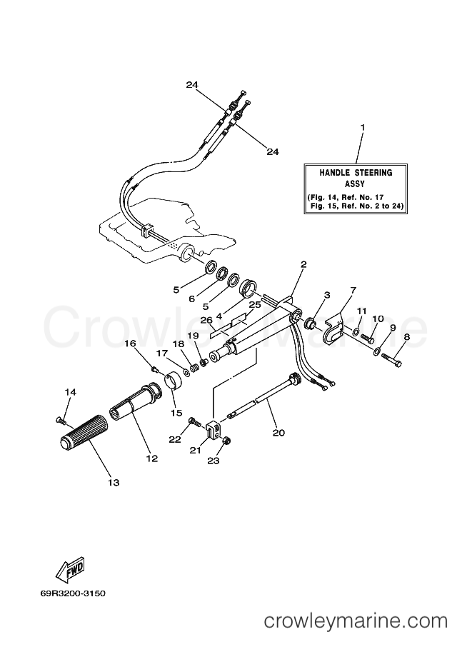 Yamaha Motors 30HMHL (69S3) [190] - STEERING