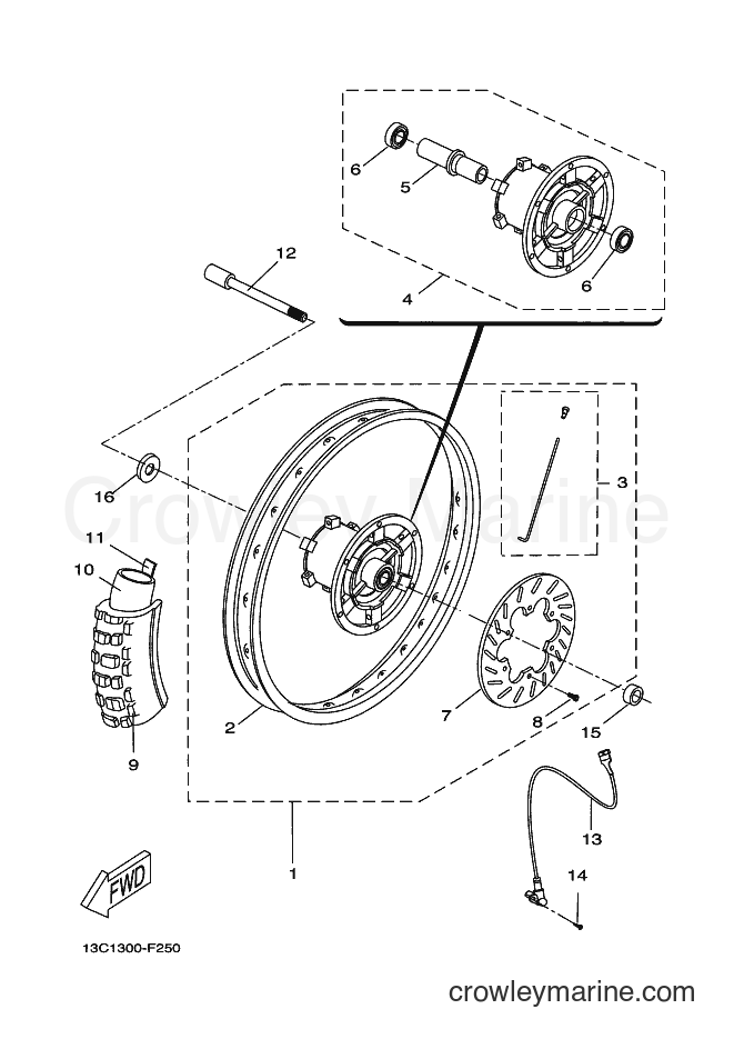 Yamaha Motors DT50R (13C2) [010] - FRONT WHEEL