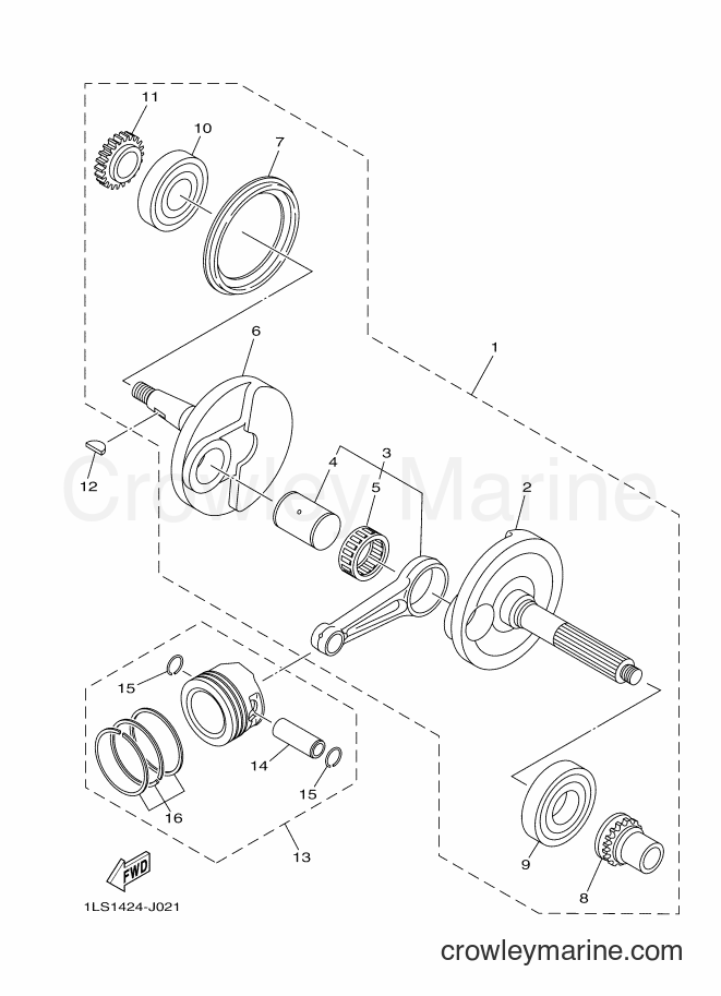 Yamaha Motors AF115S (20B8) [010] - CRANKSHAFT & PISTON
