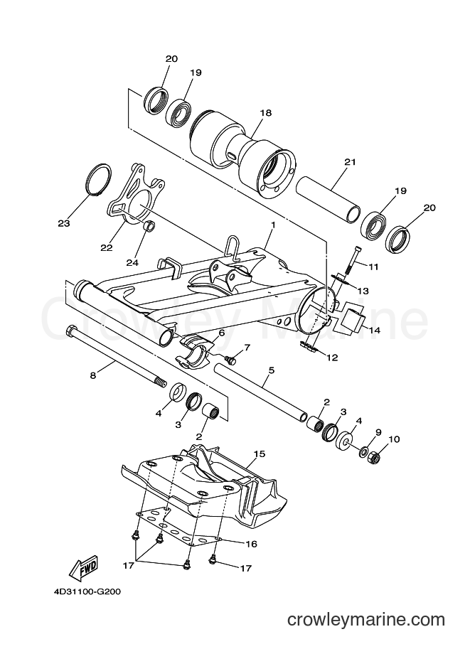 2008 ATV YFM250R - YFM250R (4D3B) [010] - REAR ARM