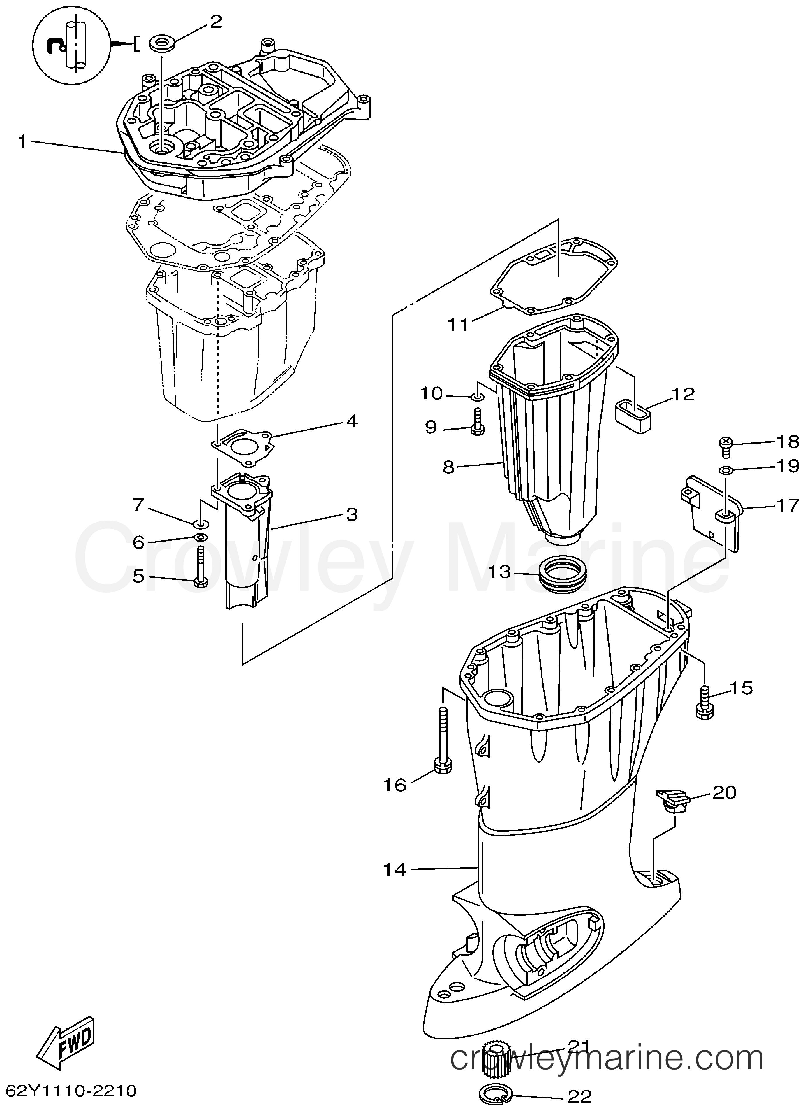 Yamaha Motors F50TJRA - UPPER CASING