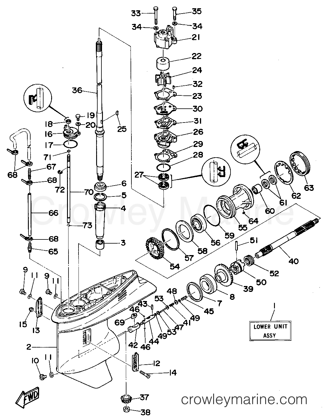 Yamaha Motors 90TJRT - LOWER CASING DRIVE 1