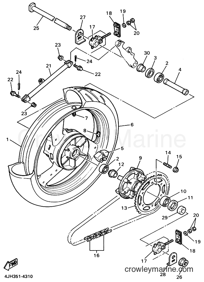 Yamaha Motors YZF600R (4WF5) [010] - REAR WHEEL