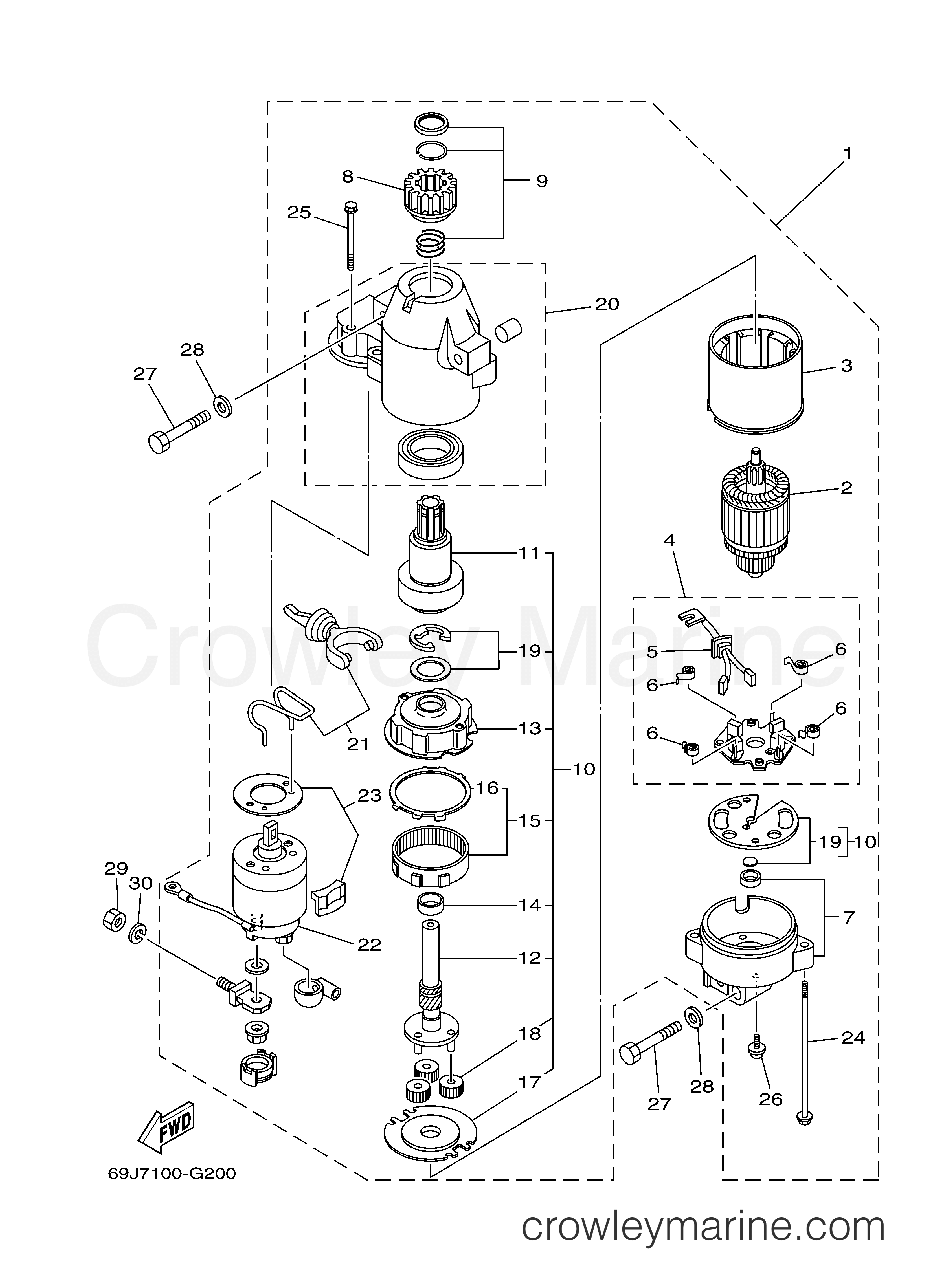 Yamaha Motors LF225TXR - STARTING MOTOR