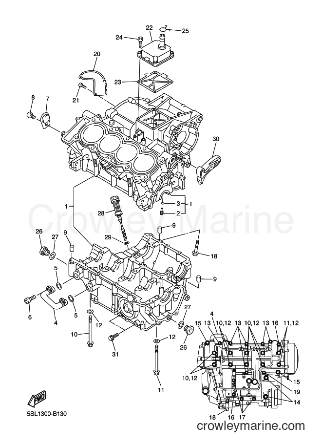 2003 Sport Bike YZF-R6 - YZF-R6 (5SL1) [020] - CRANKCASE