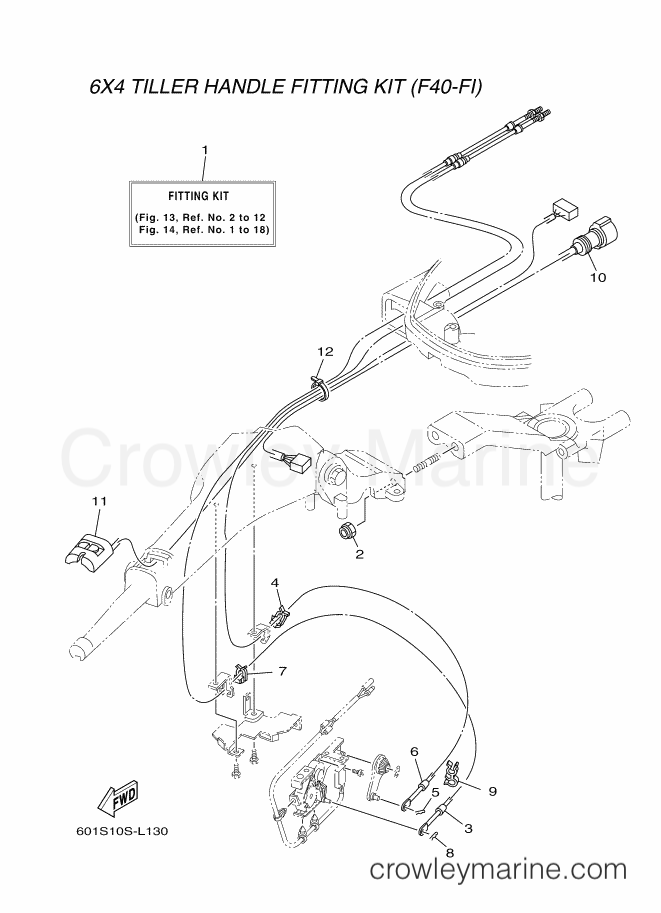 Yamaha Motors RIGGING STEERING-201 (601S) [010] - FITTING KIT 7