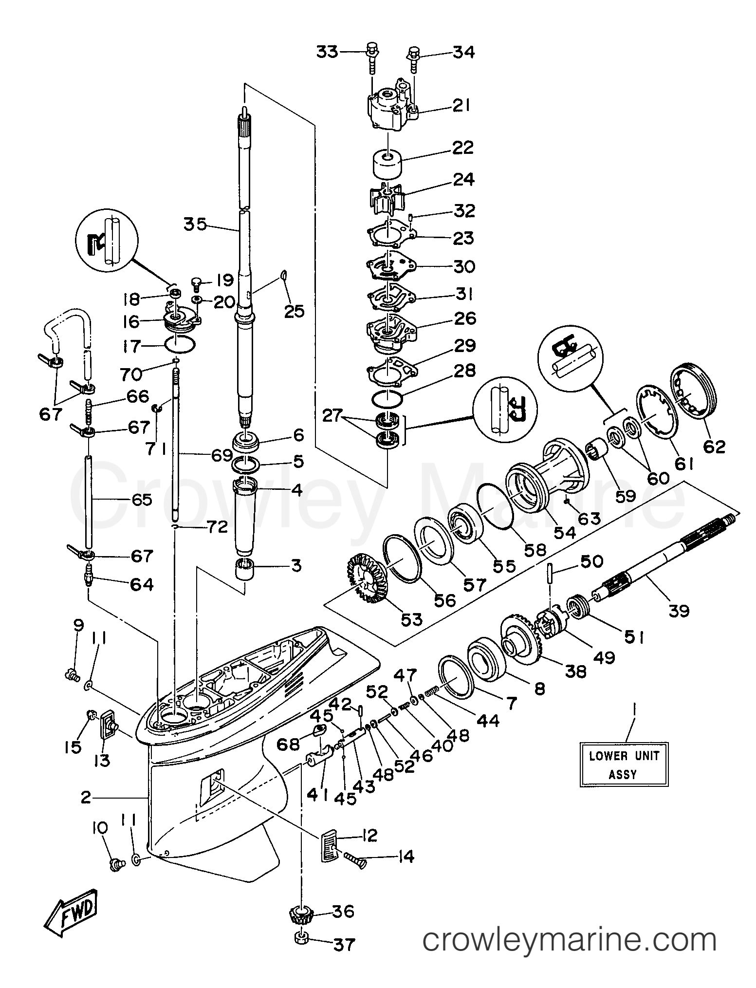 Yamaha Motors 90TLRV - LOWER CASING DRIVE 1