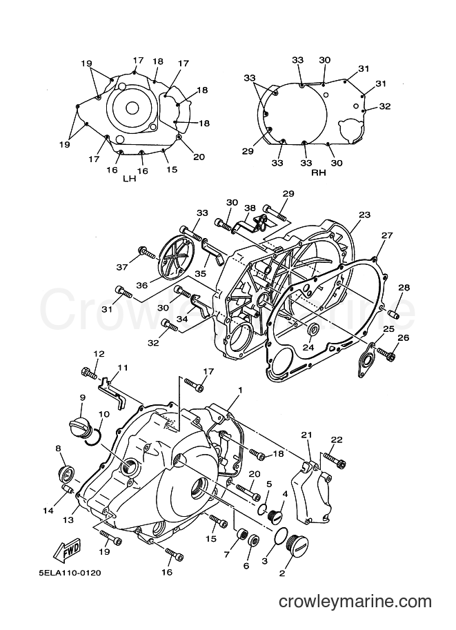 Yamaha Motors XVS1100 (5PB2) [100] - CRANKCASE COVER 1