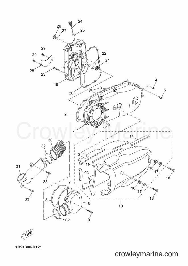 2006 Scooter YP125R - YP125R (1B92) [010] - CRANKCASE COVER 1