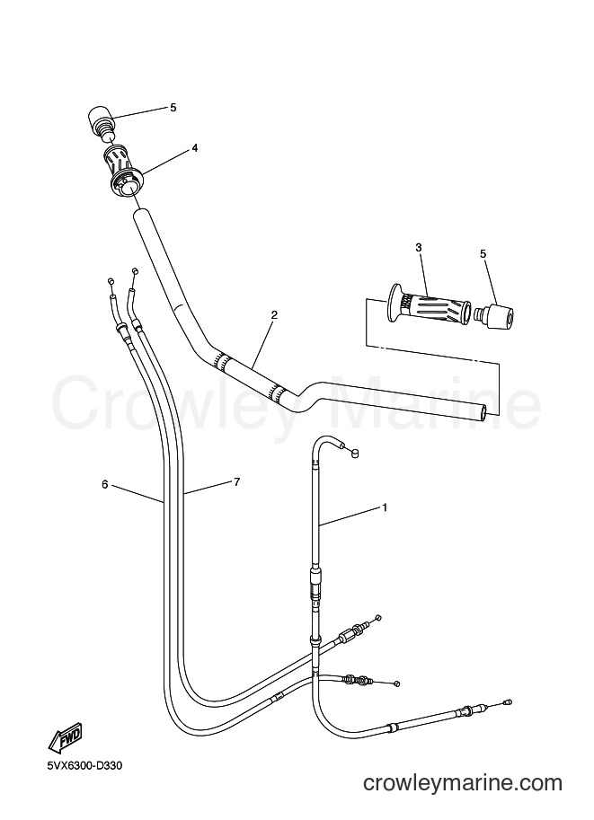 2006 Street Bike FZ6-SS - FZ6-SS (5VXD) [020] - STEERING HANDLE & CABLE