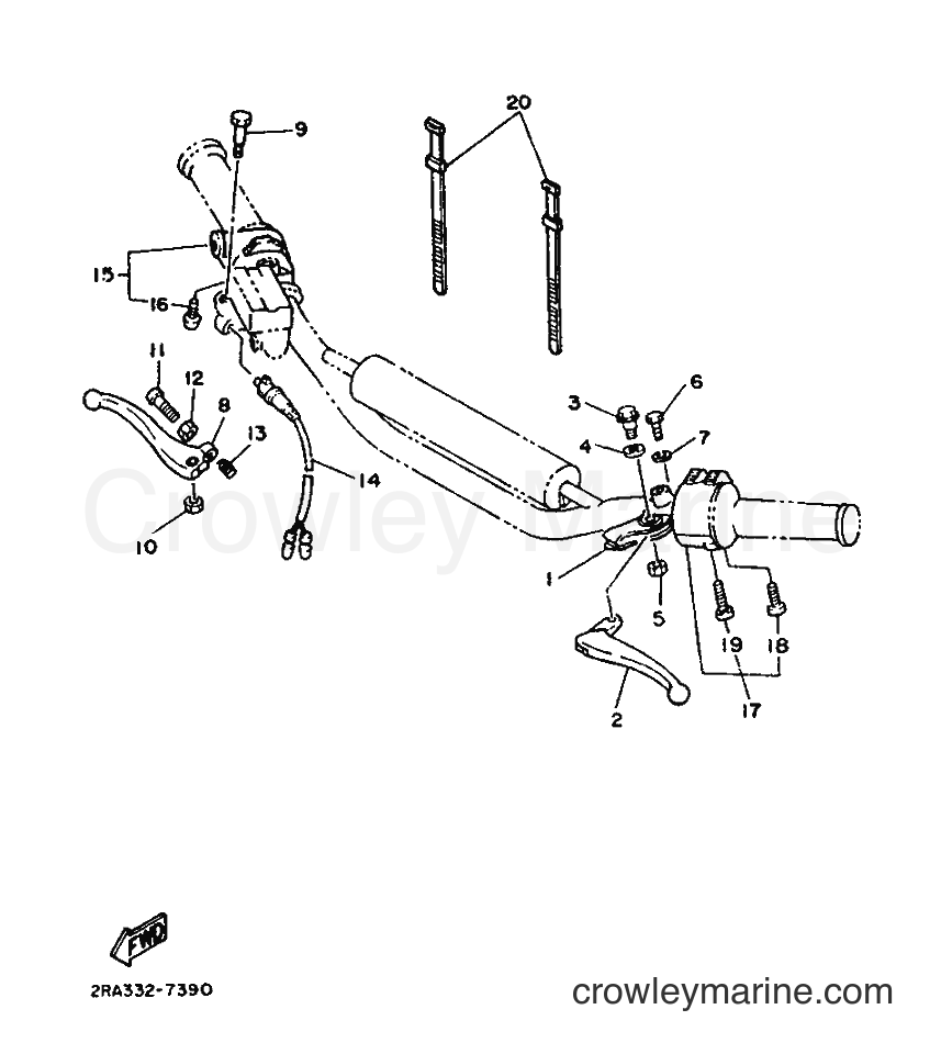 1987 Scooter DT80LC - DT80LC (2RA) [999] - HANDLE SWITCH & LEVER