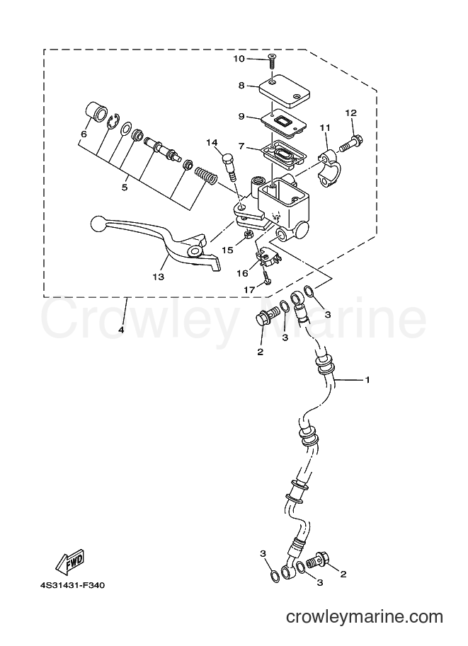 2007 Dirt Bike JT135 - JT135 (4S32) [010] - FRONT MASTER CYLINDER