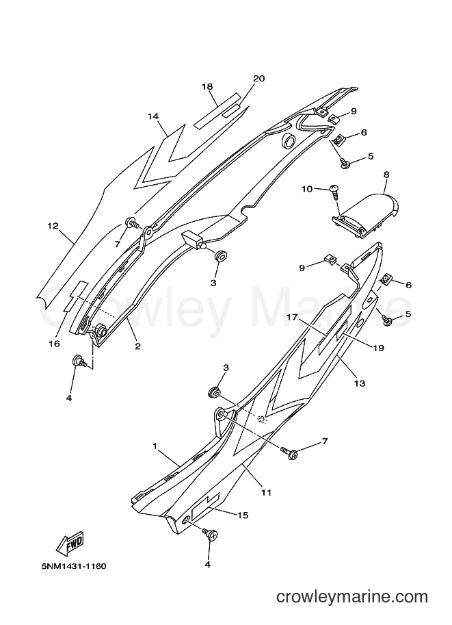 2001 Scooter JZ120F - JZ120F (5NM2) [010] - SIDE COVER