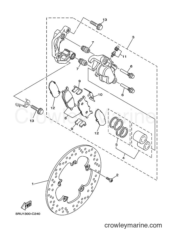 2004 Scooter YP400 - YP400 (5RU1) [040] - FRONT BRAKE CALIPER