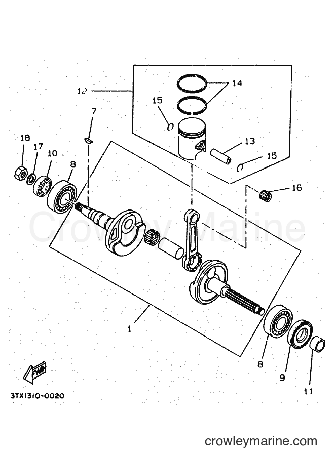 1993 Scooter CW50 - CW50 (4FG2) [010] - CRANKSHAFT PISTON