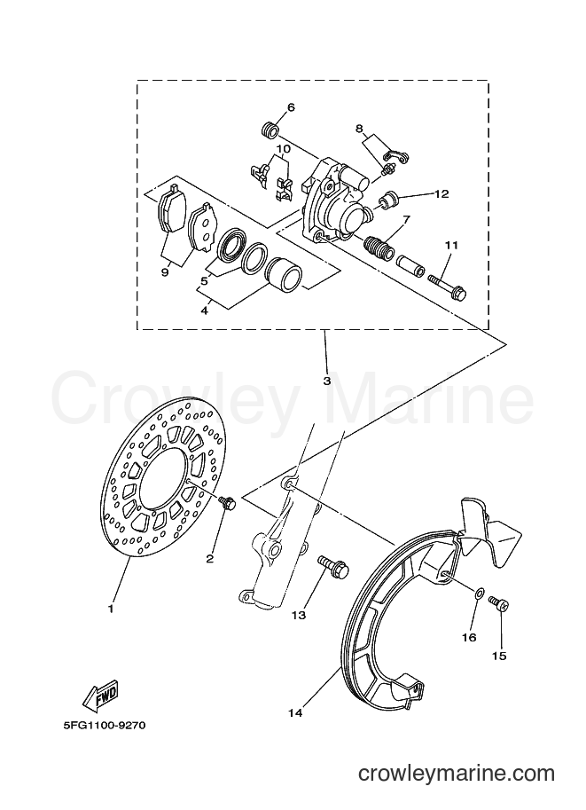 2000 Dirt Bike TT-R225 - TT-R225 (5FG6) [010] - FRONT BRAKE CALIPER