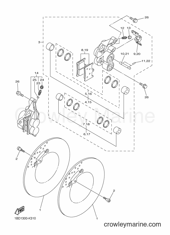 2015 Street Bike FZ8-SA - FZ8-SA (1BDA) [050] - FRONT BRAKE CALIPER