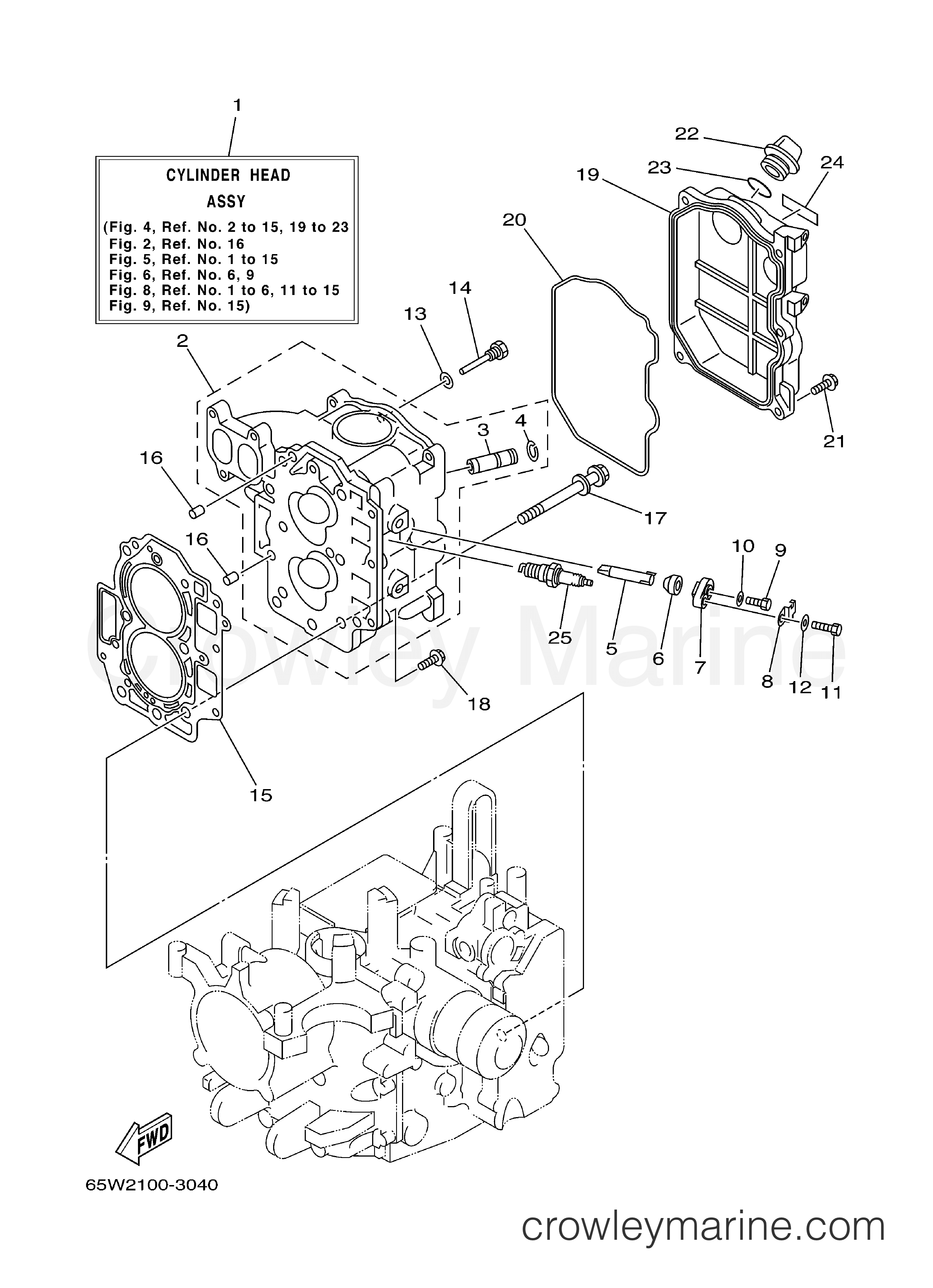 Yamaha Motors F25MLHB - CYLINDER CRANKCASE 2