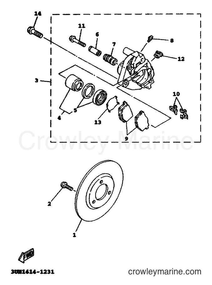 2000 Scooter XC125A - XC125A (5MJ7) [010] - FRONT BRAKE CALIPER