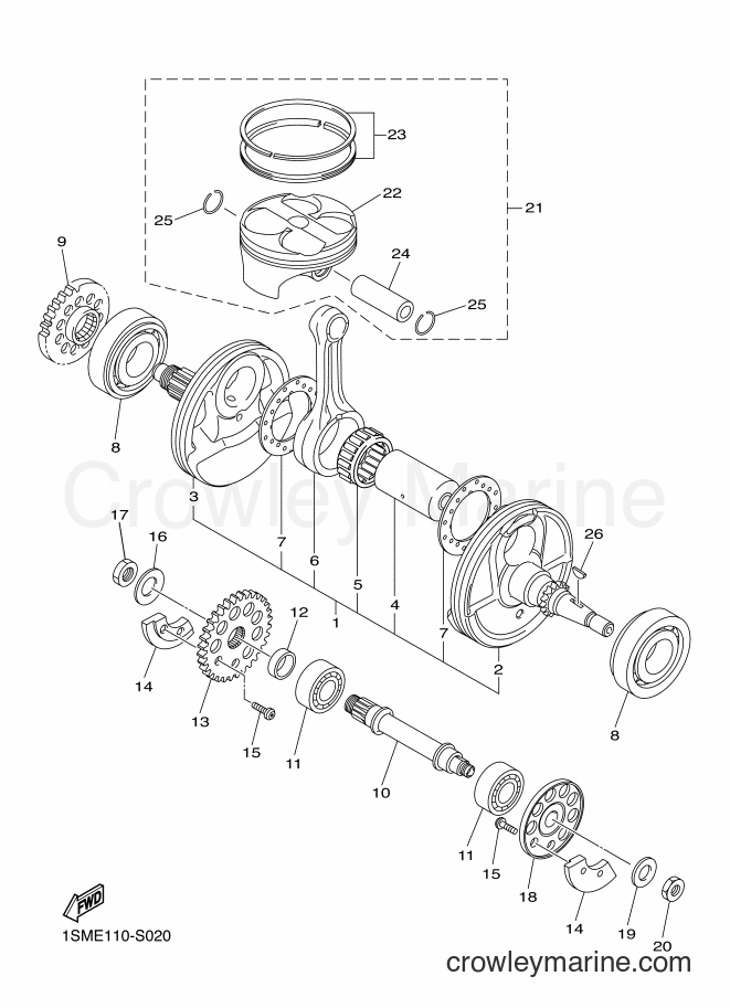 2017 Dirt Bike YZ250F - YZ250F (1SME) [010] - CRANKSHAFT & PISTON