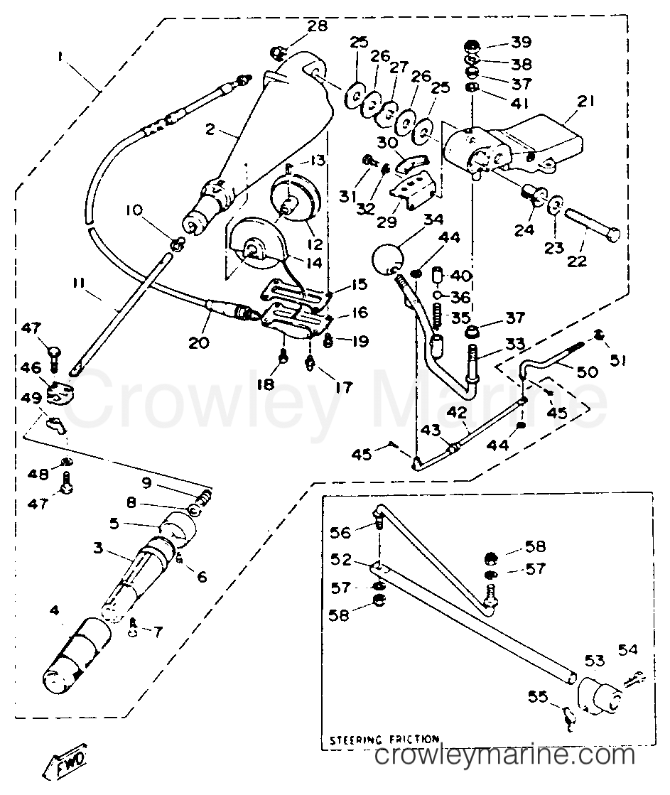 Yamaha Motors P60TLHR - STEERING