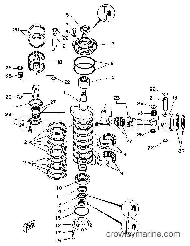 Yamaha Motors 175ETLF - CRANK PISTON