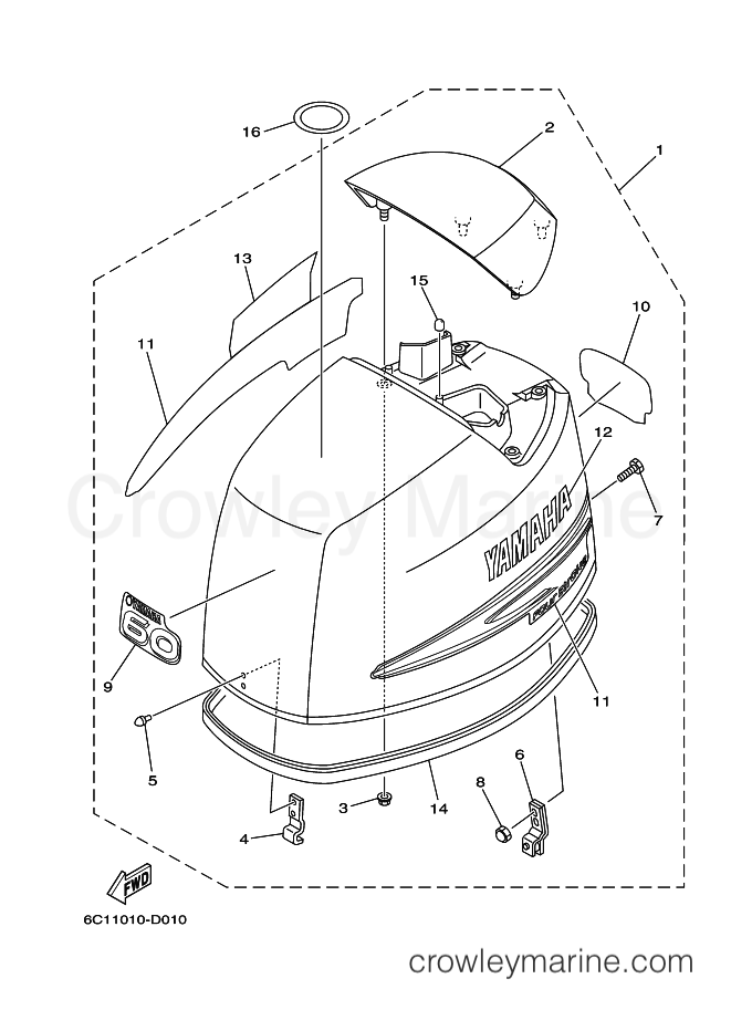 Yamaha Motors F60CETL (6C57) [160] - TOP COWLING