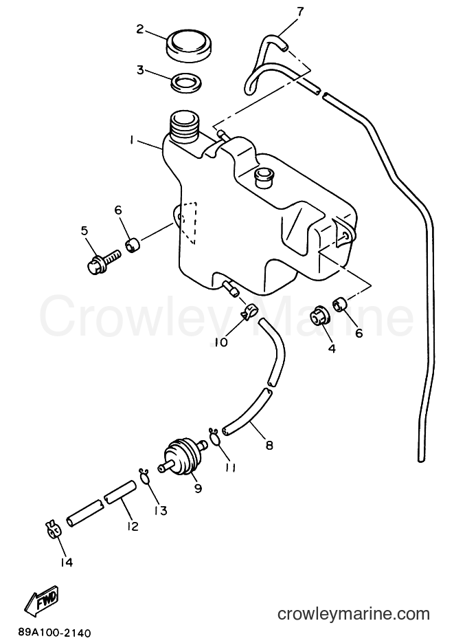 1994 Snowmobile VX750 - VX750 (8BW1) [040] - OIL TANK