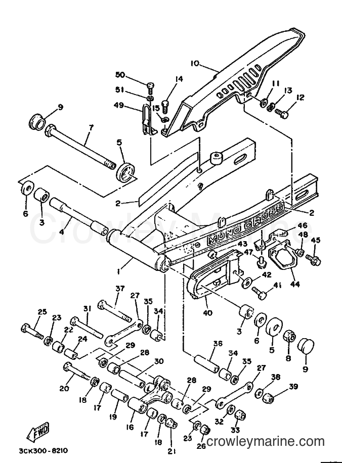 Yamaha Motors TDR250 (3NR1) [010] - REAR ARM